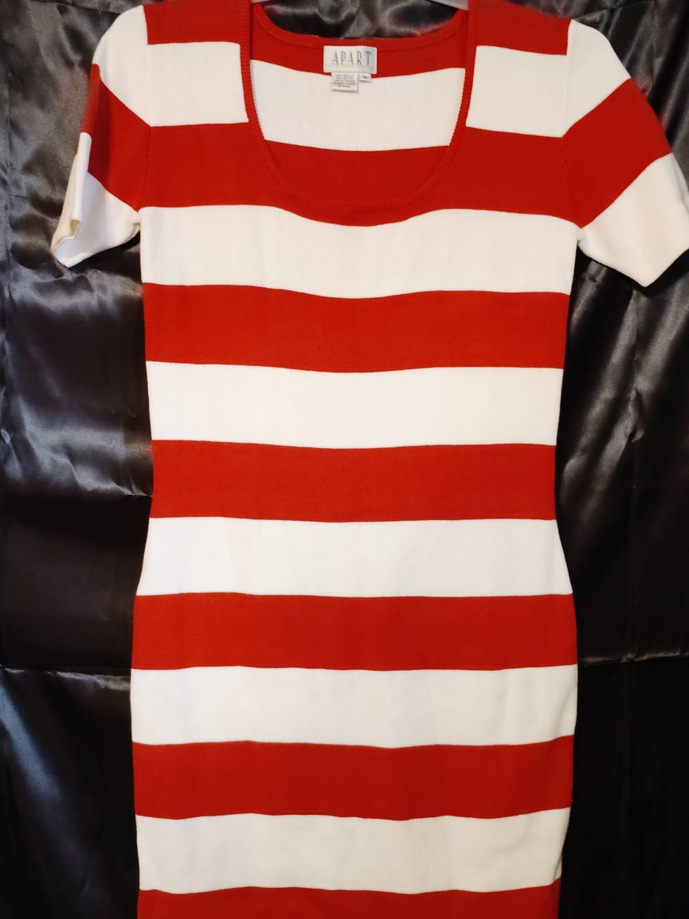 APART Red and White Striped Midi Dress